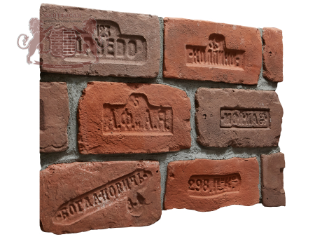 Декоративный камень Старый кирпич Клейма 250×70, 1042, 12 штук